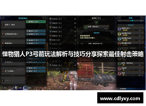 怪物猎人P3弓箭玩法解析与技巧分享探索最佳射击策略 怪物猎人P3弓箭玩法解析与技巧分享探索最佳射击策略